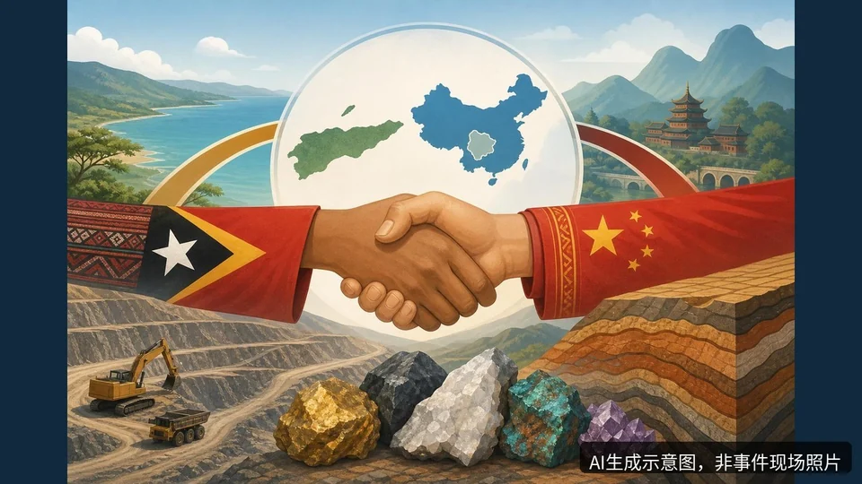 东帝汶矿产与地质机构同中国湖南达成战略合作协议,AI生成示意图,非事件现场照片